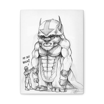 Canvas Print - Jacked Appa Mewing Meme Art