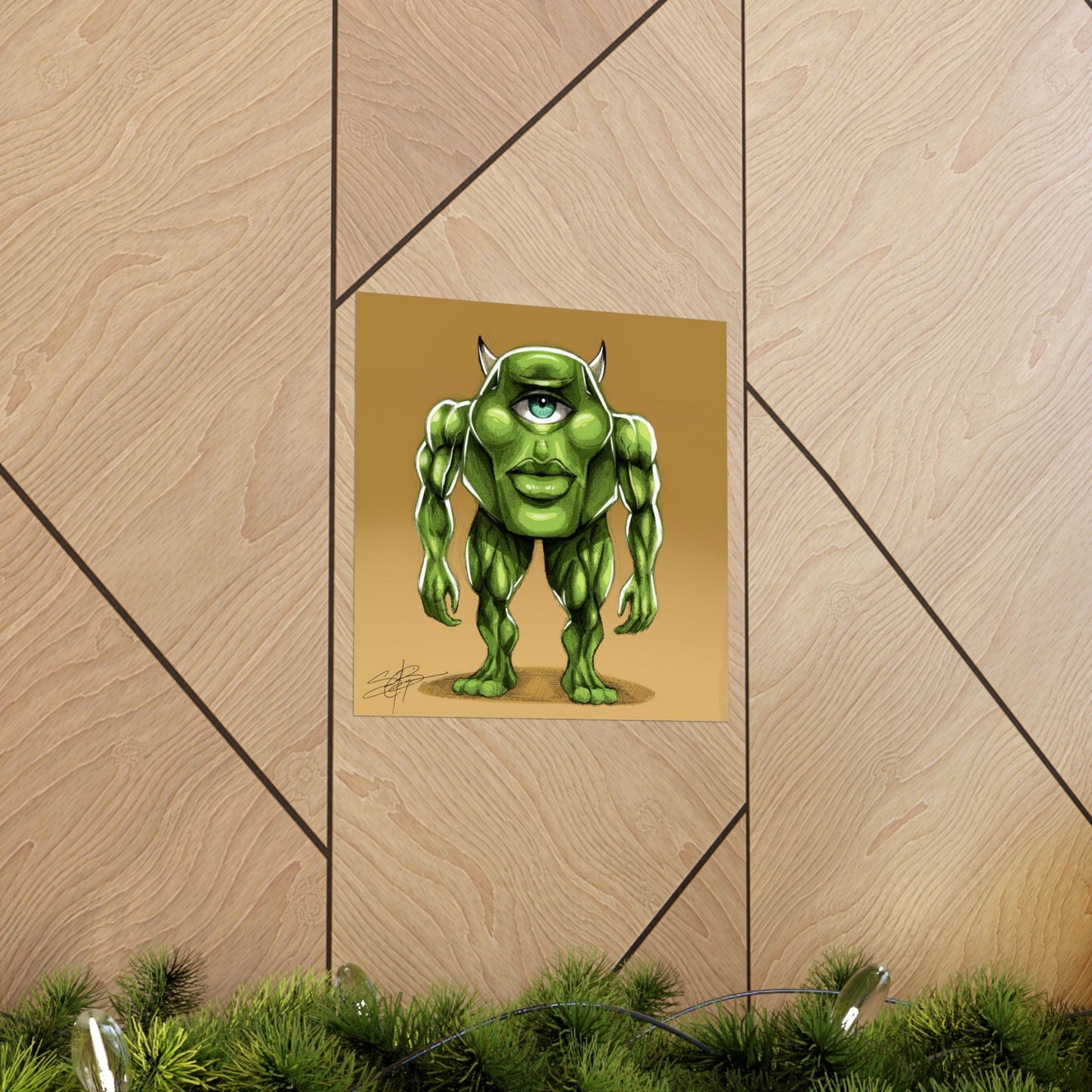 Buff Mike Wazowski Poster