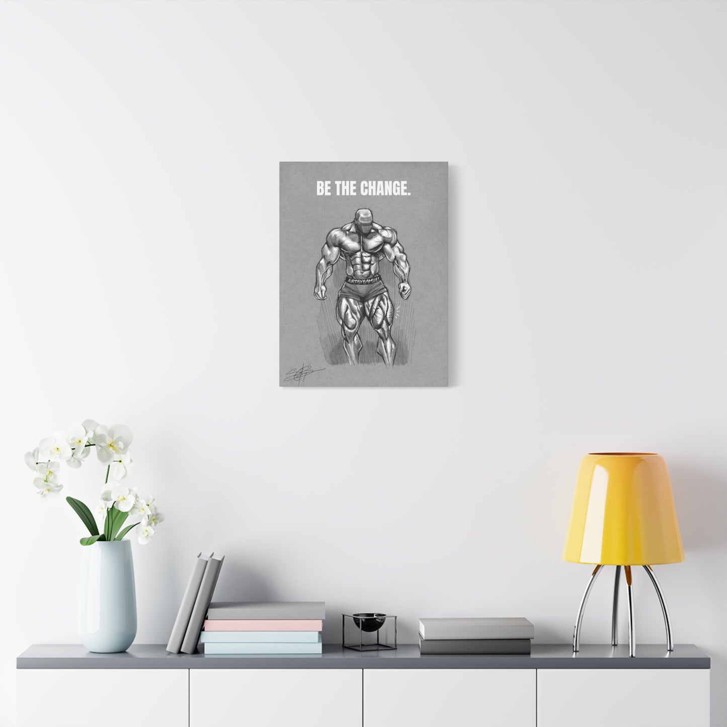 Canvas Print- "Be the change" Inspiring Gym Print